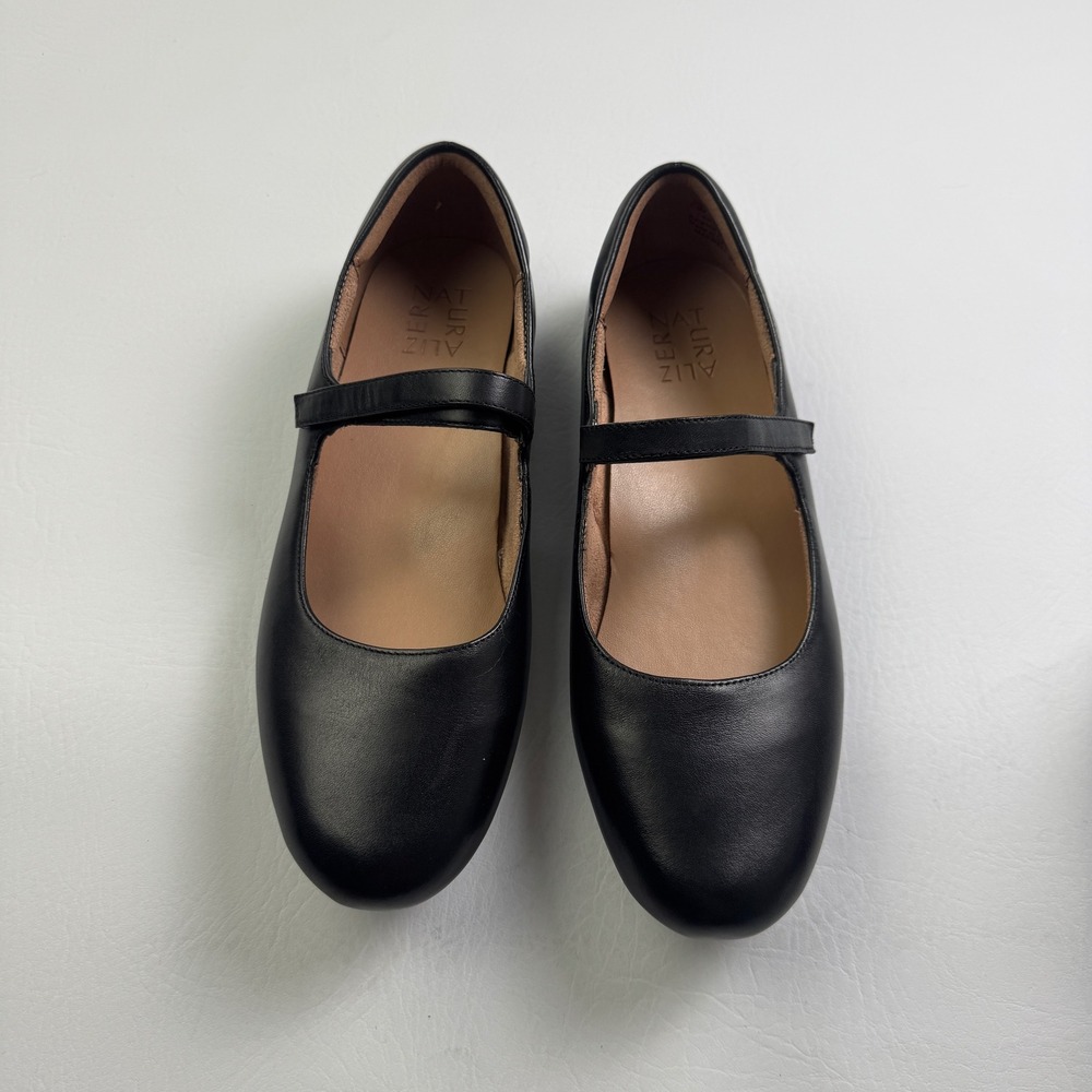 Naturalizer Maxwell MJ Black Leather Mary Jane Flat Women 8.5M Round Toe Comfort - Picture 12 of 14
